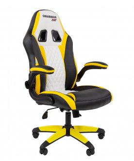 Игровое кресло Chairman Game 15 экокожа черный / голубой / белый