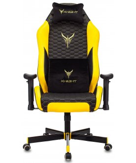 Игровое компьютерное кресло Knight Neon черное / желтое / соты