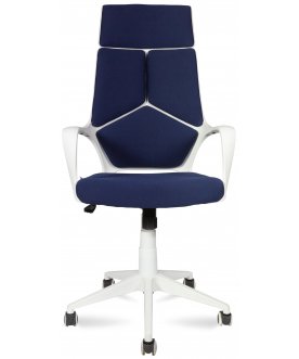 Компьютерное кресло IQ CX0898H белый пластик / ткань темно - синяя