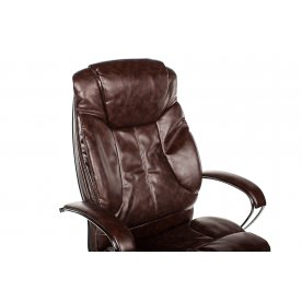 Кресло Swift экокожа / хром коричневое