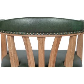 Мягкий стул с подлокотниками Tanner Green Leather