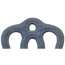 Стул PJC397 велюровый коричневый / серо-голубой