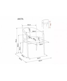 Стул-кресло Akita D t.253 бежевый / орех