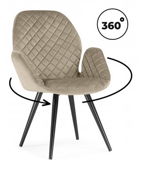 Стул-кресло Муат поворотное confetti silver / черный