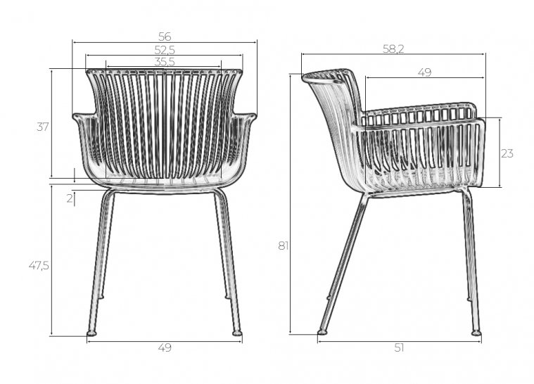 Кресло Ross темно-серый без подушки