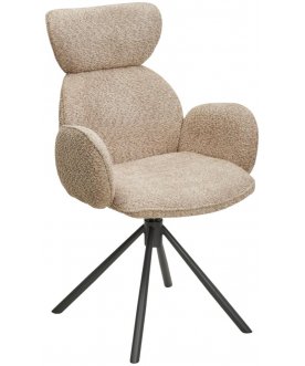 Стул-кресло Vardy 360 поворотное brego-31 бежевый / 7525-01 бежевый велюр / черный