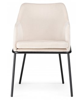 Стул-кресло Охаши кремовый / черный глянец