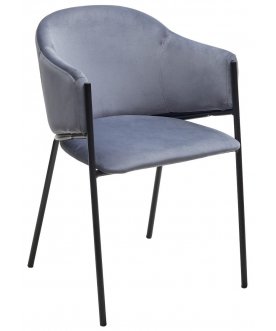 Стул-кресло Дилл велюр H-09 светло-серый / черный