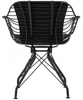 Стул дизайнерский Юджин черное / с черной подушкой