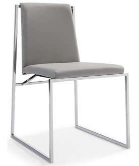 Стул на металлокаркасе 58DB-18019 искусственная кожа серый