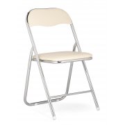 бежевая искусственная кожа / хром