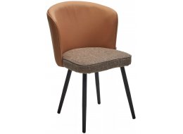 Стул на металлокаркасе Моне рогожка melange 290 / экокожа enzo 210 / черный