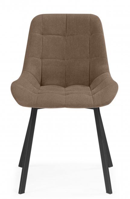 Стул на металлокаркасе Челси велюр коричневый / черный каркас