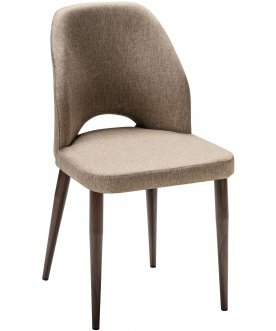 Стул на металлокаркасе Ledger бежевый / темный орех