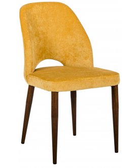 Стул на металлокаркасе Ledger желтый / темный орех