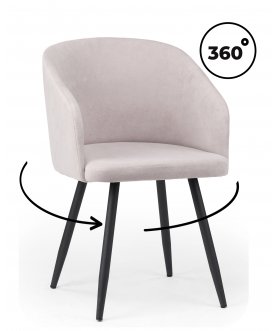 Стул-кресло Монер 360 светло-серый (glory 36) / черный