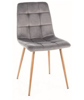 Стул на металлокаркасе Mila серый / дуб
