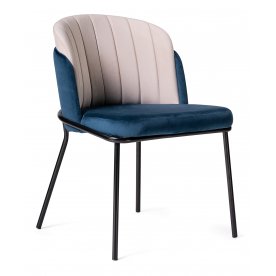 Стул на металлокаркасе Сиолим морской / кремовый / черный глянец