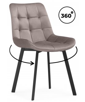 Стул на металлокаркасе Стронг латте велюр (hl 70) / черный