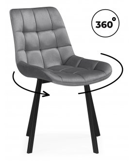 Стул на металлокаркасе Стронг темно-серый велюр (hl 09) / черный
