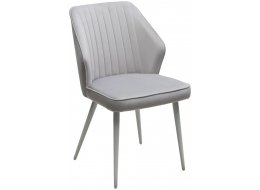 Стул на металлокаркасе Seattle-V велюр светло-серый BM-4 / белый