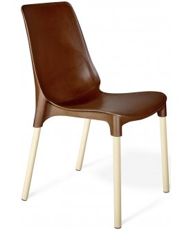 Стул на металлокаркасе SHT-S75 коричневый / ваниль