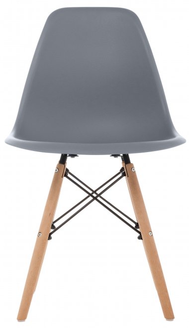 Пластиковый стул Eames PC-015 серо-голубой / дерево