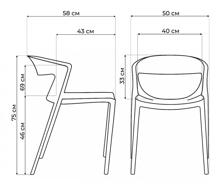 Пластиковый стул Градно жесткий серый