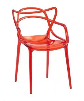 Пластиковый стул Masters красный прозрачный