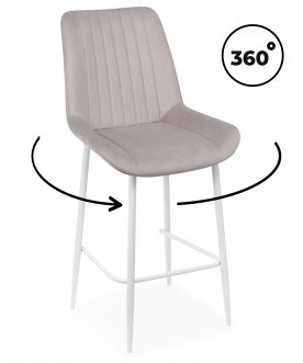 Барный стул Седа 360 светло-серый (zd 960) / черный np латте (zd 290) / белый
