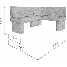 Диван Optim 158-120 R правый