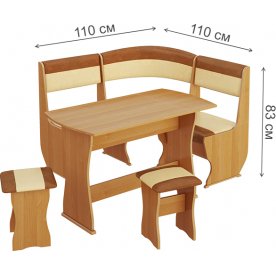 Кухонный уголок Уют-1 К Мини Люкс МФ-101.005 ольха / кожзам / бук / коричневый