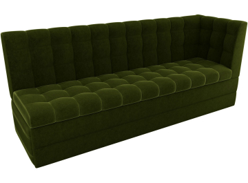 Диван кухонный угловой Бриз правый вельвет зеленый