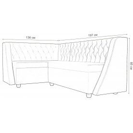 Кухонный диван Лофт левый