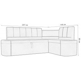 Кухонный диван Тефида правый