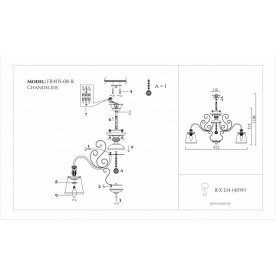 Люстра Driana FR2405-PL-08-BZ