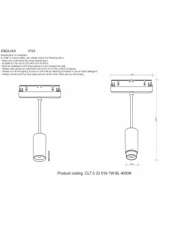 Магнитный трековый светильник CLT 0.33 016 7W BL 4000K