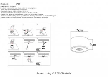 Потолочный светильник CLT 525C70 GO 4000K