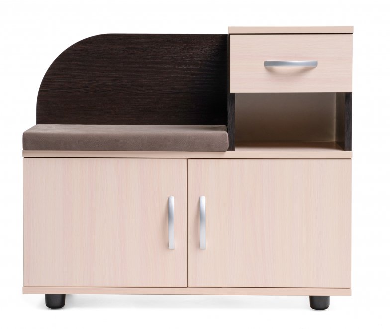 Обувница Аврора дуб млечный / венге  - Уцененный экземпляр