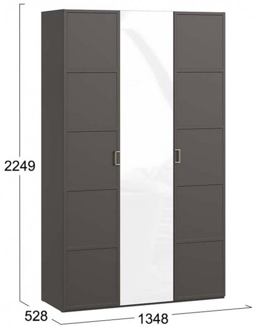 Шкаф Стелла комбинированный серый вулкан / фон серый  - Уцененный экземпляр