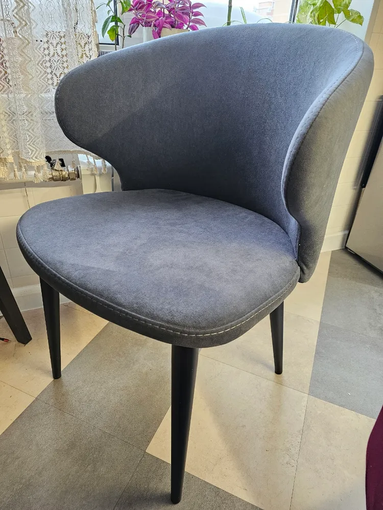 Стул Алсисар / Стул ДП3-11 Монако черный каркас синий микровелюр (catania dusty blue) фото покупателя 2