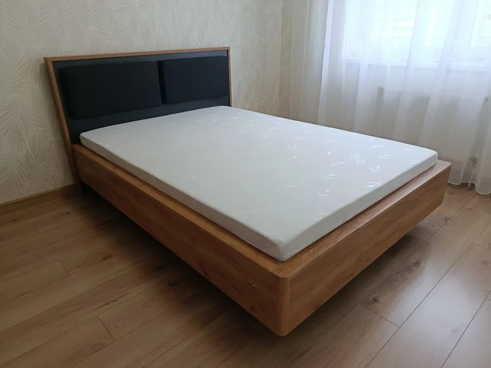 Полутораспальная кровать Клауд 140х200 парящая дуб крафт золотой / антрацит фото покупателя 56