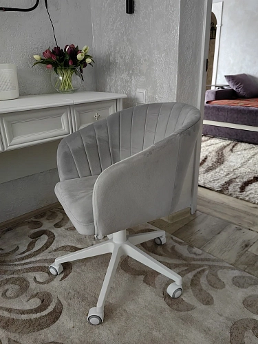 Компьютерное кресло Тибо / Кресло AV 307/237 черный каркас серый микровелюр (confetti silver) фото покупателя 44