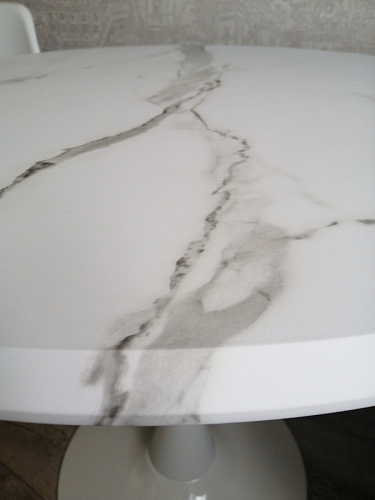 Стол Тулип 80х73 мрамор черный / белый фото покупателя 130