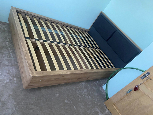 Двуспальная кровать Клауд 160х200 парящая дуб крафт золотой / антрацит фото покупателя 209