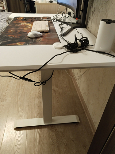 Компьютерный стол Маркос с механизмом подъема 120х75х75 черный / кантри орех фото покупателя 16