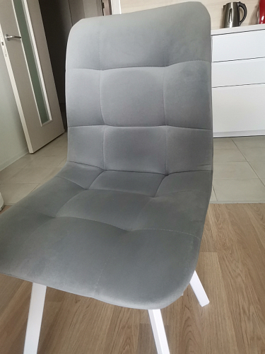 Стул на металлокаркасе Чилли К светло-серый велюр / черный каркас фото покупателя 226