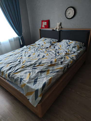 Двуспальная кровать Клауд 160х200 парящая дуб крафт золотой / антрацит фото покупателя 119