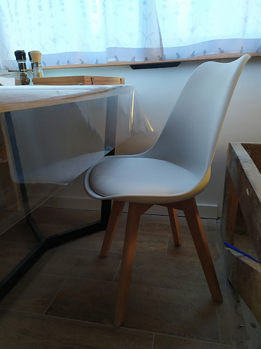 Деревянный стул Bonuss темно-серый / черное сидение / черный фото покупателя 64