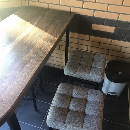 Барный стул Лофт ткань канди грей / черный матовый фото покупателя 288